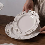 Popxstar  European Cake Stand Ceramic Wedding Party Dessert Candy Fruit Plate Cake Self-Help Display Home Table Salad Pasta Plates Dish