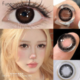 Popxstar  1 Pair Big Eyes Colored Contact Lenses Natural Brown Eyes Lens Gray Pupils Eyes Makeup Korean Style Contact Yearly Use