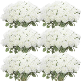 Popxstar 100 Pieces Artificial Roses Flowers Fake Silk Roses Bouquet for Table Centerpiece Vases Wedding Party Decor