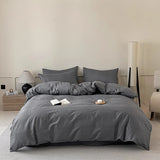 3pcs 100% Cotton Solid Color/two-color/striped/checkered Print Bedding, 1PC Duvet Cover 2PC Pillowcases Soft and Skin-friendly