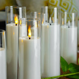 Popxstar 9Pcs LED Flameless Candles Light Simulation Acrylic Wedding Romantic Candle Lamp with Remote Control Party Christmas Home Decor