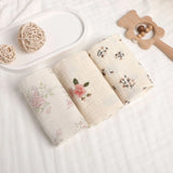 Popxstar Soft Absorbent Gauze Cotton Baby Square Towels Infant Wash Hand Face Towels Crepe Muslin Saliva Wipe Face Cloths for Babies
