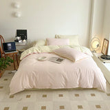 Popxstar  Simple Fresh Queen Bedding Set 100% Cotton Soft Comfortable Duvet Cover Set with Sheets Quilt Cover and Pillow Covers Bed Sets