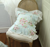 Romantic Rose Decorative Pillow Covers Bed Cushion Cover Garden Sofa Throw Pillows Cover Bedding Pillowcase Ruffle Design