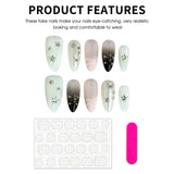 Popxstar  10Pcs Y2K Girls Handmade Press On Nails Alloy Star Designs Long Almond Fake Nails Full Cover Stick-on Nails Art for Women