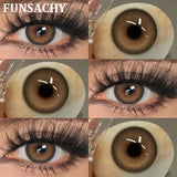 1 Pair Brown Color Contact Lenses Natural Eye Contacts Blue Colored Soft Lens Yearly Use Women Makeup Cosmetic Lenses
