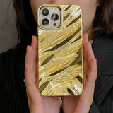 Luxury 3D Curly Wavy Texture Phone Case For iPhone 17 Air 16 15 14 Plus 13 Pro Max Soft Shockproof Phone Back Cover