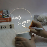 Popxstar Valentines Day Gift Message Board Lamp With Erasable Markers Rewritable Light Board For Desk Kids Bedroom Sleep Led Night Light Room Decor