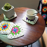 Popxstar  Handmade Original 12cm Trade Hand Crochet Doilies Pad Handmade Cup Mat Photo Props Placemat Decorative Mat 20pcs/lot