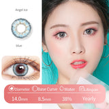 Popxstar  -1 Pair/2PCS 11 Colors Lenses Multi-coloured Contact Lenses for Eyes Comestic Beauty Pupils Myopia Color Lens Blue Gray
