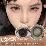 Popxstar  2PCS New Gray Prescription Contact Lenses Fashion Pupils Cosmetics Eye Color Lenses Myopia Colored Contact Lenses Brown