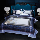 Popxstar  Premium 1000TC Egyptian Cotton Luxury Bedding Set Boho Style Digital Printing Duvet Cover Flat/Fitted Bed Sheet Pillowcases 4Pcs