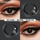 Popxstar  1 Pair Big Black Contact Lenses Beautiful Pupils for Eyes Colored Softlens Natural Brown Grey Lens Contacts Yearly Lens