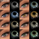 Popxstar  1 Pair Natural Contact Lenses for Eyes Colored Blue Softlens Fashion Beauty Women Makeup Lens Gray Pupil Cosmetic Lens
