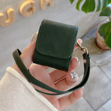 Popxstar  Luxury Business Earphone Bag For AirPods 4 Case Solid Color Matte Leather Portable Protection Cover For AirPods 1 2 3 Pro 2 2nd