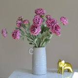 5Pc/lot Artificial Flocking Silk Flower Dew Lotus Home Decoration Camellia Bridal Bouquet Wedding Decor party flower arrangement