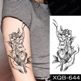 Popxstar Waterproof Temporary Tattoo Sticker Japanese Phoenix Flame Flash Tatto Feather Totem Body Art Arm Leg Waist Fake Tatoo Men Women
