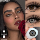 1 Pair Colored Contact Lenses for Eyes Blue Pupil Beautiful Eye Contacts Natural Soft Brown Gray Lenses Yearly Cosmetic