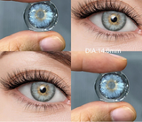 Popxstar 2Pcs Best Selling Contacts Colored Lenses Myopia Degree -0.00 to -8.00 Grey Green Grey Series Soft Lens iris lenses
