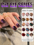 Autumn Winter Blue Black Red Glass Bead Crystal Cat Eye Gel Nail Polish New Whitening High Density Sparkling Nail