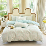3pc 100% Pure Cotton Down Duvet Cover Set Including 1 Duvet Cover and 2 Pillowcase Soft and Skin Friendly Breathable Bedding Set