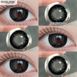 Popxstar  -With 1bottle Lens Liquid Lens Solution 2pcs Myopia Colored Contact Lenses for Eyes Big Black Lens Brown Beauty Pupils