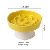 Elevated Cat Bowls Ceramic Slow Feeder Bowls Neck Protection Non-Slip Spill-Resistant for Dogs Cats Water Bowl