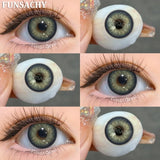 Popxstar  1 Pair Colorcon Eye Contact Lenses Natural Brown Gray Pupils for Eyes Cosmetics Yearly Blue Color Lens Green Softlens