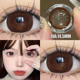 Popxstar  Two Piece Large Diameter Eye Lens Black Contact Lens with Eye Contact Magnifying Eye Color Cosmetic Student of the Year Natural