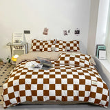 Popxstar Black and White Plaid Duvet Cover Set Full, Geometric Grid Bedding Set Soft Lattice Checkerd Comforter Cover with 2 Pillowcases