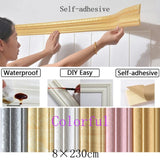 Popxstar bead board walls 3D Foam Wall Edge Strip Stickers Self-Adhesive Waterproof Baseboard Corner Waist Line Sticker Wallpaper Home Border Decor