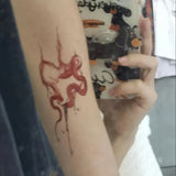 Punk Red Heart Snake Temporary Tattoos for Women Arm Waterproof Tatoo Sexy Fake Tattoo Stickers Cheap Goods Y2K Tatto Sticker