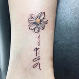 Popxstar  1 Sheet Daisy Flower Tattoo Sticker Waterproof Lasting Temporary Tattoo