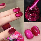 Popxstar 10ml Rainbow Purple Water Light Cat Magnetic Gel Nail Polish Shining Sliver-light Holographics Semi Permanent UV Gel