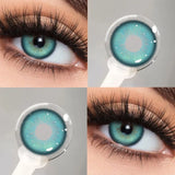 Popxstar  2Pcs Blue Myopia Contact Lenses for Eyes with Degree 0 to -8.00 Degree Brown Iris Lens Fashion Lenses Soft Beauty Pupil