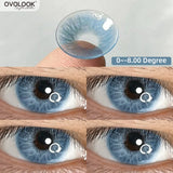Popxstar Prescription Contact Lenses Myopia Lenses with Diopters Green Pupils Color Contact Lenses for Eyes Blue Lens 1 Pair/2pcs