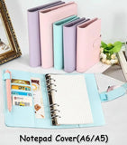 Popxstar Color A6/A5 PU Leather DIY Binder Notebook Cover Diary Agenda Planner Paper Cover School Stationery