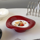 Popxstar Handmade Ceramic Dessert Bowl Solid Color Yogurt Bowl Household High-value Tableware Fruit Salad Breakfast Oat Yogurt Bowl