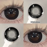 Popxstar  -With 1bottle Lens Liquid Lens Solution 2pcs Myopia Colored Contact Lenses for Eyes Big Black Lens Brown Beauty Pupils