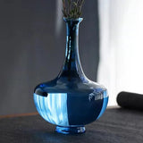 Round belly long neck glass vase Hydroponic fresh flowers flower arrangement desktop ornament home office hotel decoration