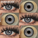1 Pair Brown Color Contact Lenses Natural Eye Contacts Blue Colored Soft Lens Yearly Use Women Makeup Cosmetic Lenses