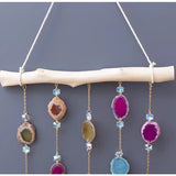 Natural wooden stick crystal Sunshine Catcher Light and Shadow Pendant Sun Catcher living room bedroom balcony wall decoration