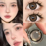 2PCS Brown Natural Color Contact Lenses with Myopia Graduation Beauty Korean High Quality Lens 0~-8.00 Fast Shipping