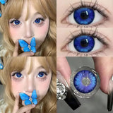Prussian Blue Color Contact Lenses Cosplay Softlens for Eyes Lenses Eyecontacts with Myopia Fast Shipping