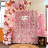 Popxstar Pink Silk Rose Flower Wall Artificial Flower for Wedding Decoration Flower Wall BabyShow Wedding Christmas Home Backdrop Decor