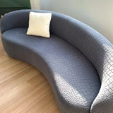 Curved Sofa Slipcover Textured Stretch Couch Cover Modern Cloud Sectional Sofa Protector Furniture Protective Cover