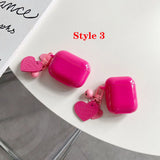 Popxstar Rose Heard Design Case For Airpods 3 2 1 Pro Fidget Toys Soft Silicone Cover For Airpods 2 3 Pro Spring Fexible Keychain