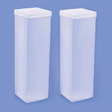 Popxstar  2Pcs Transparent Airtight Food Storage Container with Flip Lid - Reusable Plastic Kitchen Organizer, Pasta, Snacks, Cookie Jars