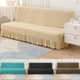 Popxstar Modern Solid Color Spandex Sofa Bed Cover Without Armrest Stretch Sofa Bed Skirt Cover for Living Room Home Decor