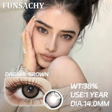 Popxstar  1 Pair Black Series Contact Lenses for Eyes Big Blakc Eyes Softlens Beautiful Pupils Natural Brown Lens Yearly Cosmetic